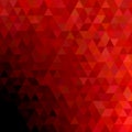 Geometrical abstract regular triangle background - trendy mosaic graphic design with red triangles on black background Royalty Free Stock Photo