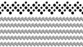 Geometrical black and white dotted pattern page divider line set