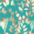 Geometrical botanical print seamless pattern in vector