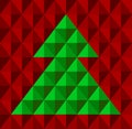 Geometrical Christmas tree, snowflake background Royalty Free Stock Photo