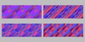 Geometrical diagonal stripe pattern banner background set Royalty Free Stock Photo