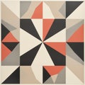 Geometrical Drawing With Red, Black, And Gray Squares Royalty Free Stock Photo