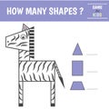 Geometrical figure zebra. game for kids