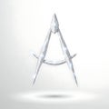 Low Poly Compass Tool: Precision Design with a Geometric Touch Royalty Free Stock Photo