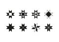 Different versions of octagram shapes and symbols.