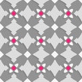 Geometrical ornament with shades of gray and pink squares