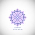 Geometrical ornament. Vector ornamental isolated flower figure