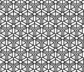 Geometrical ornamental cubical seamless black and white pattern Modern linear background Arabesque style vector