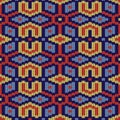 Ornate geometrical seamless knitted pattern Royalty Free Stock Photo