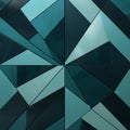 Geometric Dark Green Picture With Layered Veneer Panels