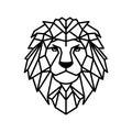 Geometrical polygonal head of lion. Vector illustration.