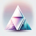 Geometrical pyramide in pasel color. Generative ai logo design