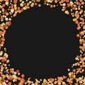 Geometrical random dot background - vector design from colored circles with blank space in the middle