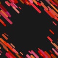 Geometrical random rounded diagonal stripe pattern background - vector design form red lines