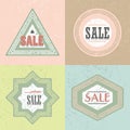 Geometrical retro SALE emblem and stickers icons set