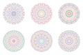 Geometrical round circular petal pattern mandala set