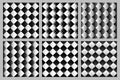 Geometrical seamless diagonal square pattern background design set Royalty Free Stock Photo