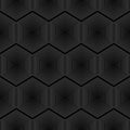 Geometrical Seamless hexagon lines on black background Royalty Free Stock Photo