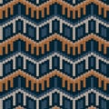 Geometrical seamless knitted pattern Royalty Free Stock Photo