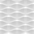 Geometrical Seamless Pattern black lines waves on white background Royalty Free Stock Photo