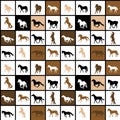 Geometrical seamless pattern with horses silhouettes Royalty Free Stock Photo