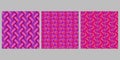Geometrical seamless zig zag stripe pattern background design set Royalty Free Stock Photo