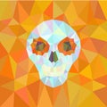 geometrical shapes on orange background.