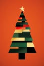 Geometrical simple Christmas tree. Minimalist design