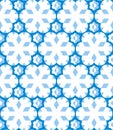 Geometrical snowflakes seamless pattern. Winter Christmas decorative background. Snow fall flakes illustration Royalty Free Stock Photo