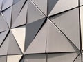 Geometrical triangular shape on metal building wall