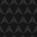 Geometrical white lined hexagon Seamless pattern on black background Royalty Free Stock Photo