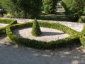 Geometrically planted box hedge in the courtyard garden of the WÃ¼rzburg Residence