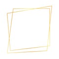Gold geometric polygonal frame with shining effects Royalty Free Stock Photo