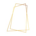 Gold geometric polygonal frame with shining effects Royalty Free Stock Photo