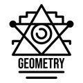 Geometry alchemy icon, outline style