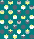 Geometry box on green background seamless pattern Royalty Free Stock Photo