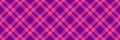 Geometry check plaid fabric, lined vector tartan texture. Composition background seamless pattern textile in purple and pink