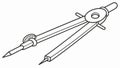 Geometry Compass Drawing Tool, vector design Generative AI Royalty Free Stock Photo