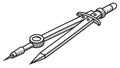 Geometry Compass, Precision Instrument, Drawing Tool, Design Essentials, vector design Generative AI Royalty Free Stock Photo