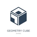 geometry cube icon in trendy design style. geometry cube icon isolated on white background. geometry cube vector icon simple and