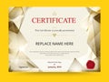 Geometry diploma certificate template design with international