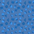 Geometry Education blue seamless pattern with vector Geometrical Figures background