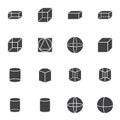 Geometry figures vector icons set Royalty Free Stock Photo