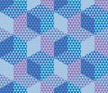 Geometry hexagon color seamless fabric sample.