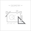 Geometry icon. Flat design minimalistic vector illustration