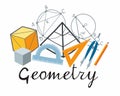 Geometry Icon. A set of subjects for designating school discipline
