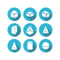 Geometry Logo Template on circle. Mathematics Vector Royalty Free Stock Photo