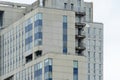 Geometry modern of apartment building exterior. Architectural details.