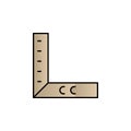 Geometry, ruler color gradient vector icon Royalty Free Stock Photo