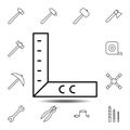 geometry, ruler icon. Simple thin line, outline vector element of Construction tools icons set for UI and UX, website or mobile Royalty Free Stock Photo